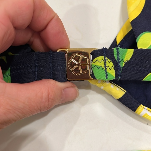 EUC Trina Turk black and yellow lemon 🍋 pattern two piece bikini bathing suit - Picture 9 of 9